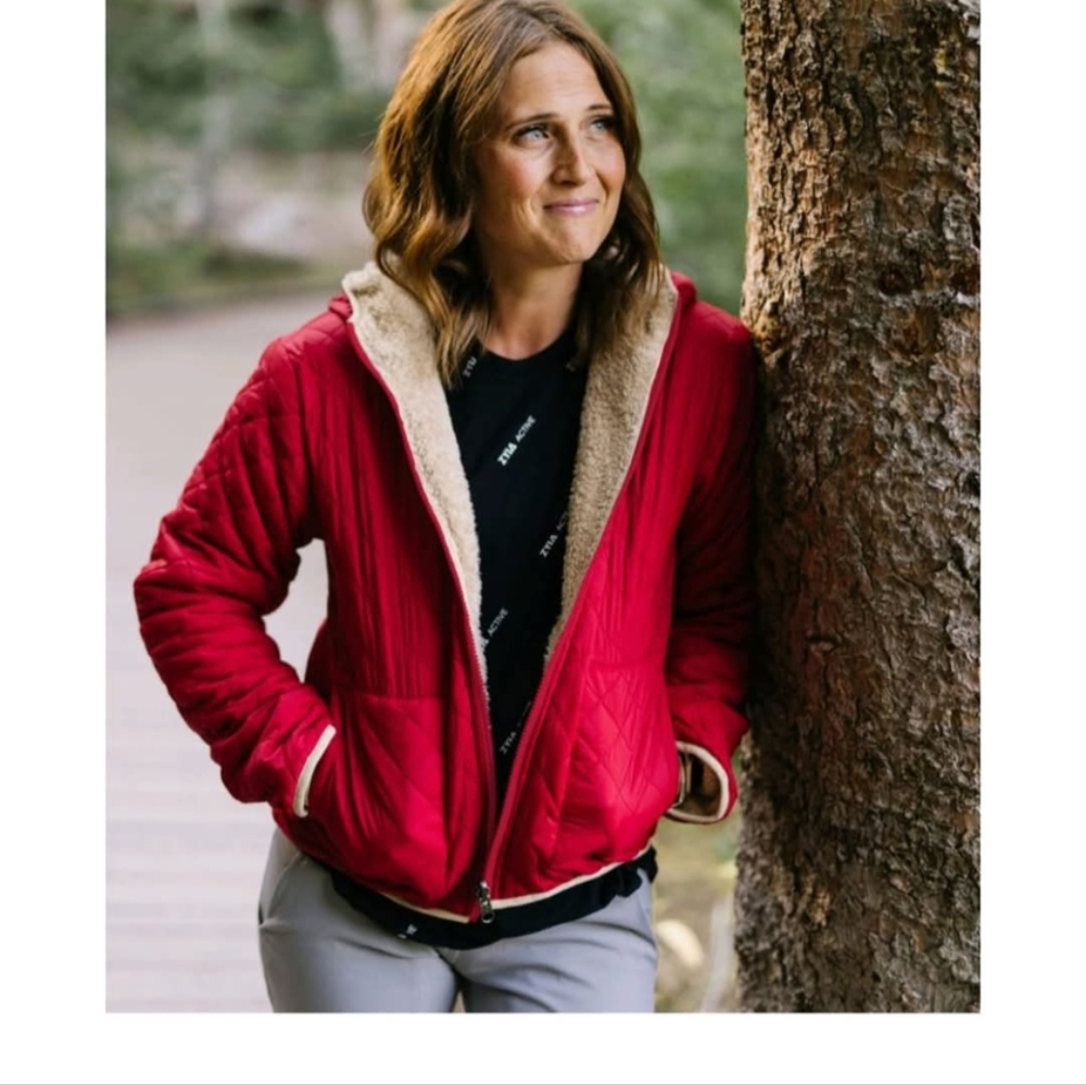 Red Reversible Hooded Jacket - Picture 2 of 4